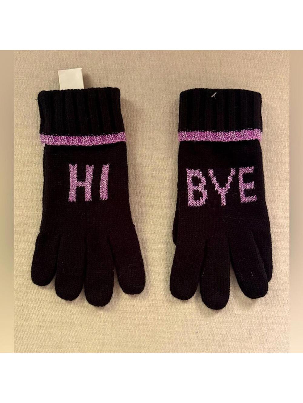 Kate Spade Black and Pink Hi Bye Gloves NWOT